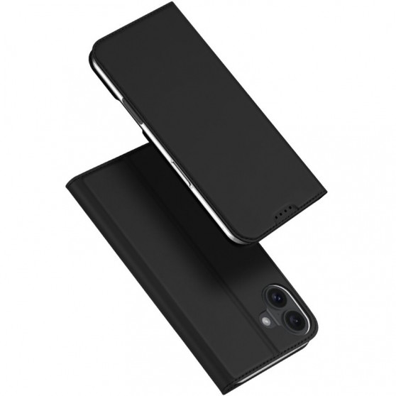 Чехол-книжка Dux Ducis с карманом для визиток для Apple iPhone 16 (6.1") Черный