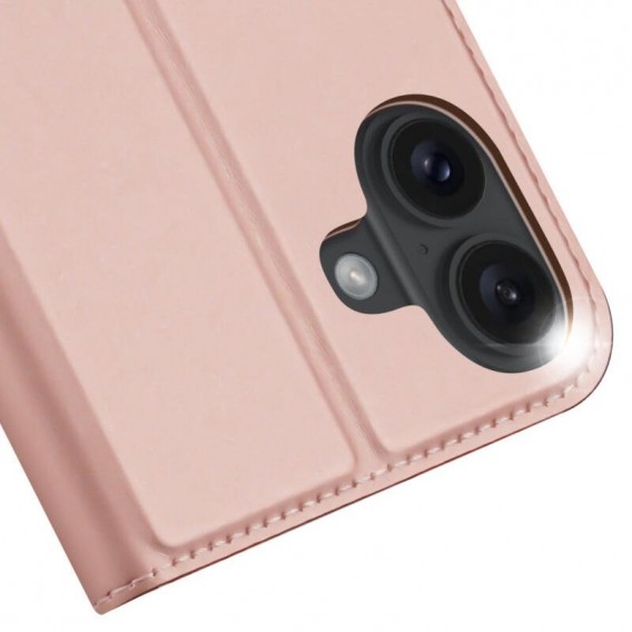 Чохол-книжка Dux Ducis з кишенею для візиток для Apple iPhone 16 (6.1"), Rose Gold