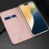 Чохол-книжка Dux Ducis з кишенею для візиток для Apple iPhone 16 (6.1"), Rose Gold