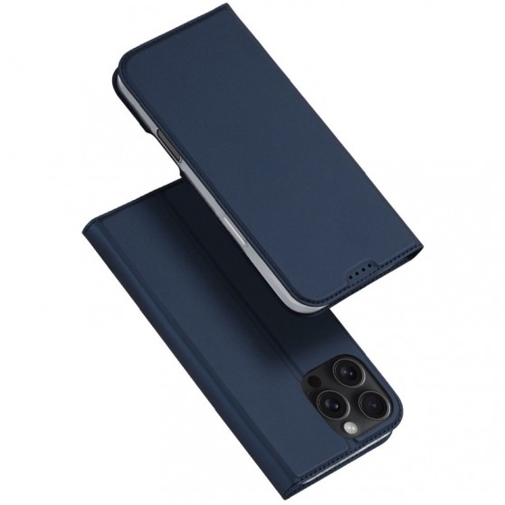 Чехол-книжка Dux Ducis с карманом для визиток для Apple iPhone 16 Pro (6.3") Синий