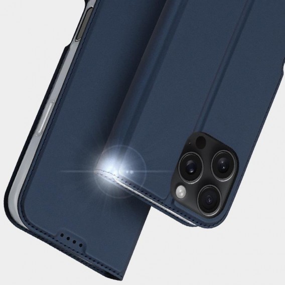Чехол-книжка Dux Ducis с карманом для визиток для Apple iPhone 16 Pro (6.3"), Синий