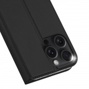 Чохол-книжка Dux Ducis з кишенею для візиток для Apple iPhone 16 Pro (6.3"), Чорний