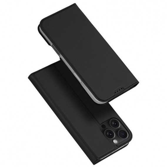 Чехол-книжка Dux Ducis с карманом для визиток для Apple iPhone 16 Pro Max (6.9"), Черный
