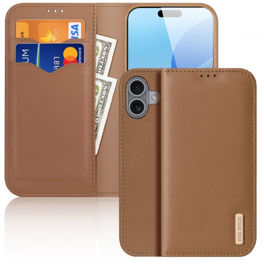 Чохол-книжка Dux Ducis Hivo для Apple iPhone 16 (6.1") Brown - зображення 1 