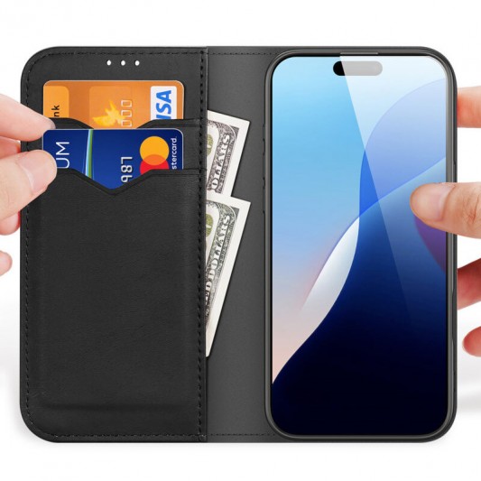 Чехол-книжка Dux Ducis Hivo для Apple iPhone 16 (6.1") Black - изображение 1