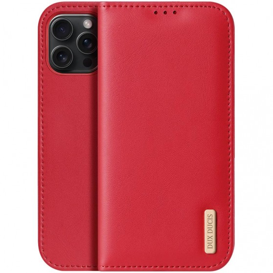 Чехол-книжка Dux Ducis Hivo для Apple iPhone 16 Pro (6.3") Red