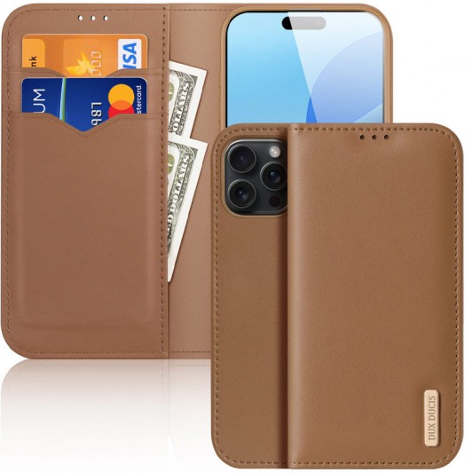 Чехол-книжка Dux Ducis Hivo для Apple iPhone 16 Pro Max (6.9") Brown - изображение 1