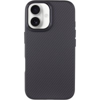 Чехол TPU+PC Carbon with MagSafe для Apple iPhone 16 (6.1") Black