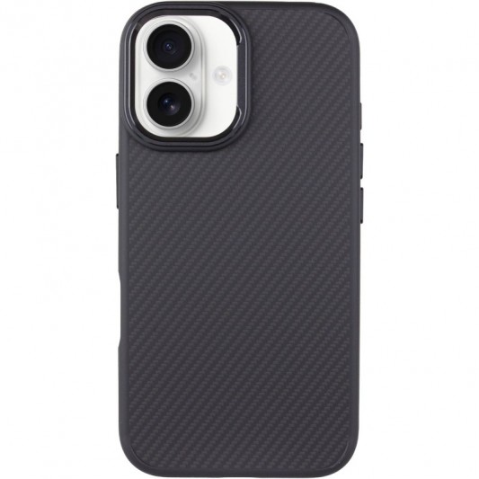 Чехол TPU+PC Carbon with MagSafe для Apple iPhone 16 (6.1") Black