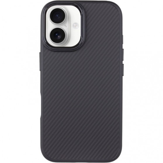 Чехол TPU+PC Carbon with MagSafe для Apple iPhone 16 (6.1") Black