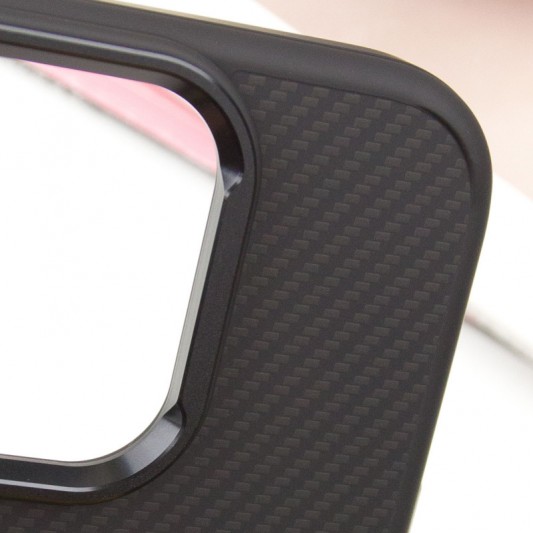 Чехол TPU+PC Carbon with MagSafe для Apple iPhone 16 (6.1") Black - изображение 3