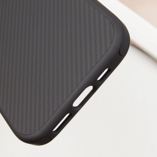 Чехол TPU+PC Carbon with MagSafe для Apple iPhone 16 (6.1") Black - изображение 4