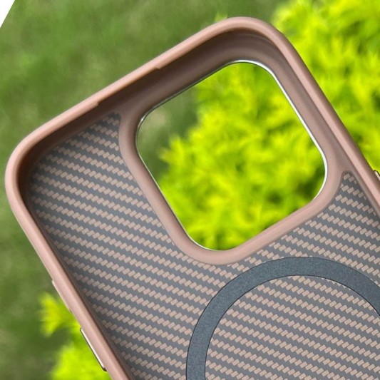 Чохол TPU+PC Carbon with MagSafe для Apple iPhone 16 Pro (6.3") Golden Rose - зображення 3 