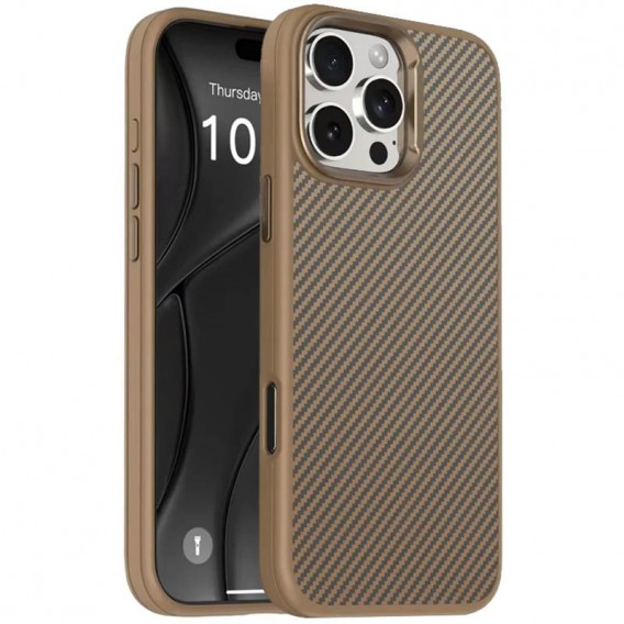 Чохол TPU+PC Carbon with MagSafe для Apple iPhone 16 Pro Max (6.9"), Golden Rose
