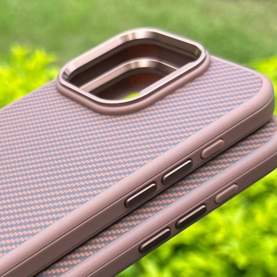 Чохол TPU+PC Carbon with MagSafe для Apple iPhone 16 Pro Max (6.9"), Golden Rose