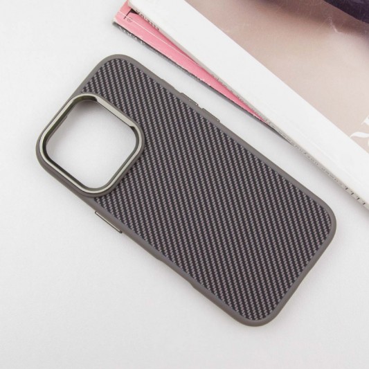 Чехол TPU+PC Carbon with MagSafe для Apple iPhone 16 Pro Max (6.9"), Grey - изображение 1