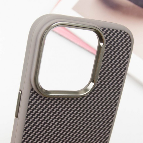 Чохол TPU+PC Carbon with MagSafe для Apple iPhone 16 Pro Max (6.9"), Grey