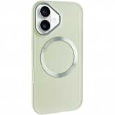 TPU чехол Bonbon Metal Style with MagSafe для Apple iPhone 16 (6.1 дюйма) Белый / White