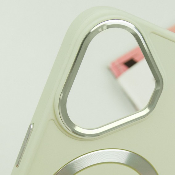 TPU чохол Bonbon Metal Style with MagSafe для Apple iPhone 16 (6.1"), Білий / White