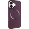 TPU чохол Bonbon Metal Style with MagSafe для Apple iPhone 16 (6.1"), Бордовий / Plum