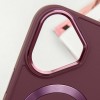 TPU чохол Bonbon Metal Style with MagSafe для Apple iPhone 16 (6.1"), Бордовий / Plum
