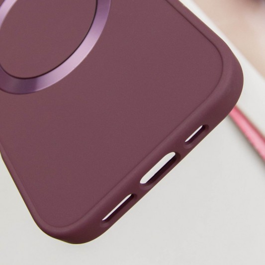 TPU чехол Bonbon Metal Style with MagSafe для Apple iPhone 16 (6.1") Бордовый / Plum - изображение 4