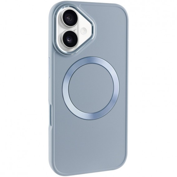 TPU чохол Bonbon Metal Style with MagSafe для Apple iPhone 16 (6.1"), Блакитний / Mist Blue