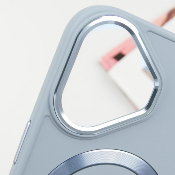 TPU чохол Bonbon Metal Style with MagSafe для Apple iPhone 16 (6.1"), Блакитний / Mist Blue