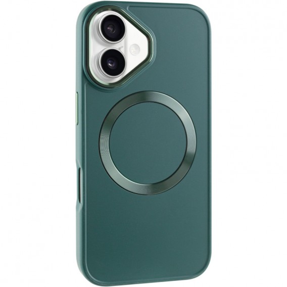 TPU чехол Bonbon Metal Style with MagSafe для Apple iPhone 16 (6.1"), Зеленый / Pine green