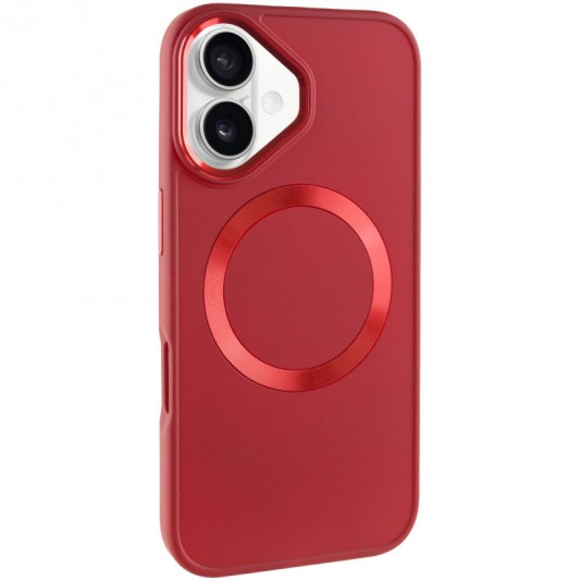 TPU чехол Bonbon Metal Style with MagSafe для Apple iPhone 16 (6.1") Красный / Red