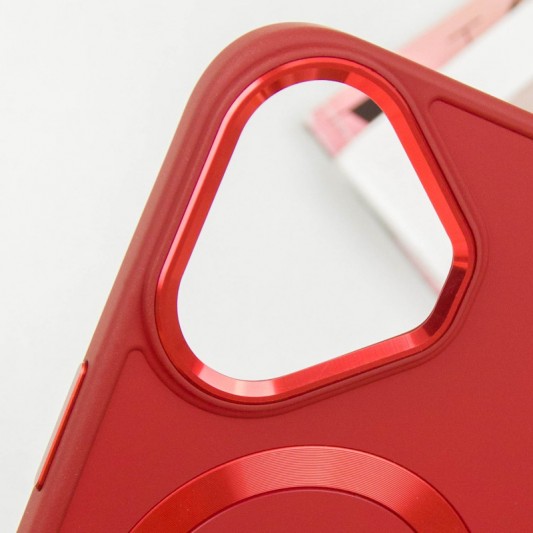 TPU чехол Bonbon Metal Style with MagSafe для Apple iPhone 16 (6.1") Красный / Red - изображение 2