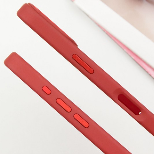 TPU чехол Bonbon Metal Style with MagSafe для Apple iPhone 16 (6.1") Красный / Red - изображение 3