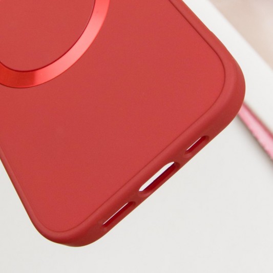 TPU чехол Bonbon Metal Style with MagSafe для Apple iPhone 16 (6.1") Красный / Red - изображение 4