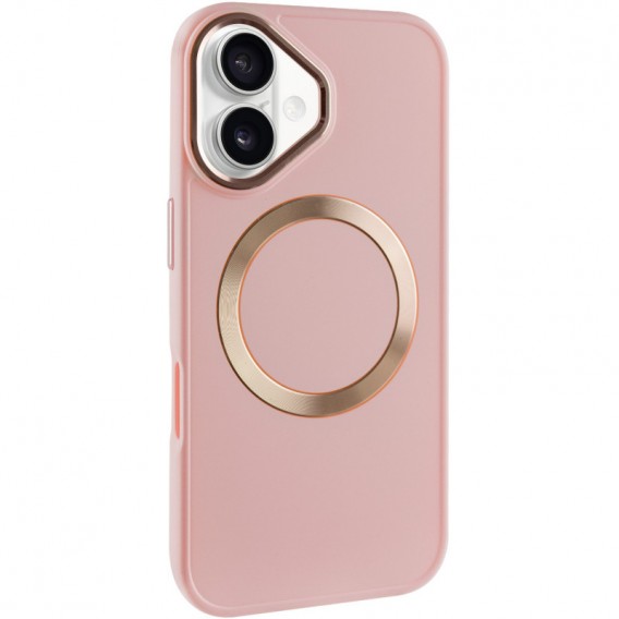 TPU чохол Bonbon Metal Style with MagSafe для Apple iPhone 16 (6.1"), Рожевий / Light Pink