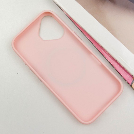 TPU чохол Bonbon Metal Style with MagSafe для Apple iPhone 16 (6.1"), Рожевий / Light Pink