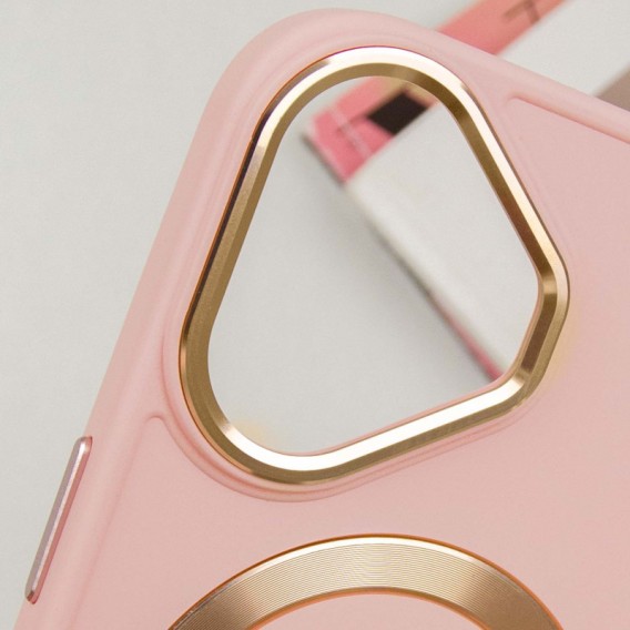 TPU чохол Bonbon Metal Style with MagSafe для Apple iPhone 16 (6.1"), Рожевий / Light Pink