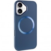 TPU чехол Bonbon Metal Style with MagSafe для Apple iPhone 16 (6.1 дюйма) Синий / Cosmos Blue