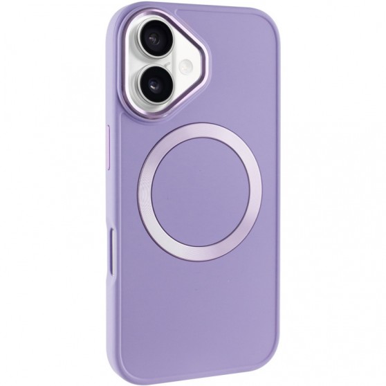 TPU чехол Bonbon Metal Style with MagSafe для Apple iPhone 16 (6.1") Сиреневый / Dasheen
