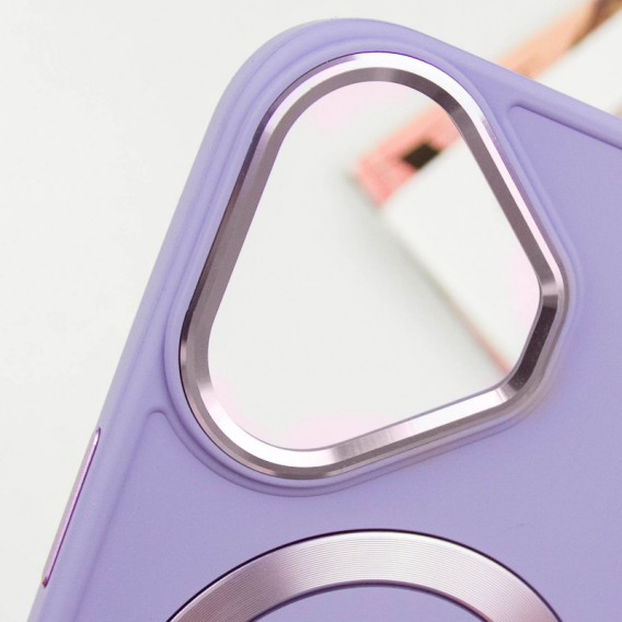 TPU чехол Bonbon Metal Style with MagSafe для Apple iPhone 16 (6.1"), Сиреневый / Dasheen