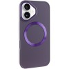 TPU чохол Bonbon Metal Style with MagSafe для Apple iPhone 16 (6.1"), Фіолетовий / Dark Purple