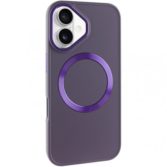 TPU чехол Bonbon Metal Style with MagSafe для Apple iPhone 16 (6.1") Фиолетовый / Dark Purple