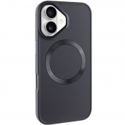 TPU чехол Bonbon Metal Style with MagSafe для Apple iPhone 16 (6.1") Черный / Black