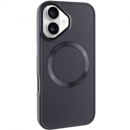 TPU чехол Bonbon Metal Style with MagSafe для Apple iPhone 16 (6.1") Черный / Black