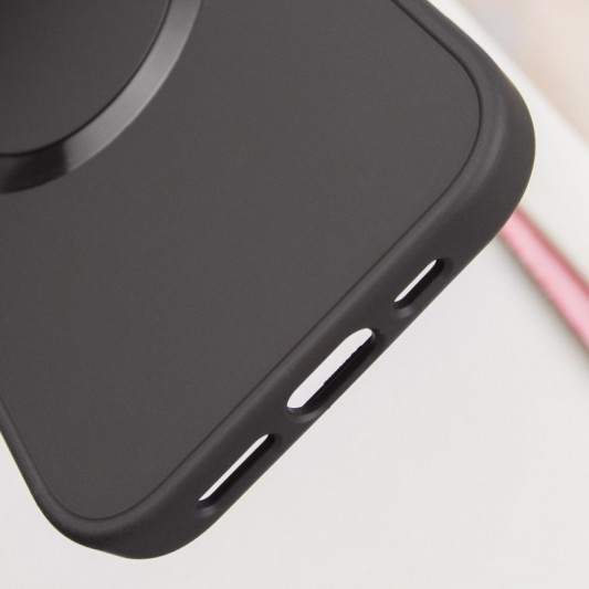 TPU чехол Bonbon Metal Style with MagSafe для Apple iPhone 16 (6.1") Черный / Black - изображение 4