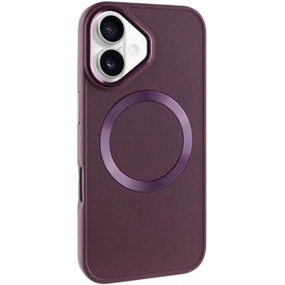 TPU чохол Bonbon Metal Style with MagSafe для Apple iPhone 16 Plus (6.7"), Бордовий / Plum