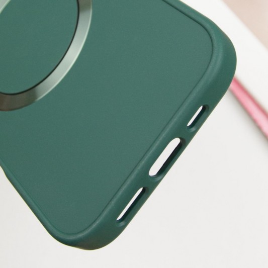 TPU чехол Bonbon Metal Style with MagSafe для Apple iPhone 16 Plus (6.7") Зеленый / Pine green - изображение 4