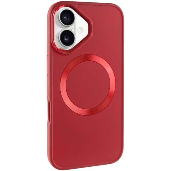TPU чехол Bonbon Metal Style with MagSafe для Apple iPhone 16 Plus (6.7") Красный / Red
