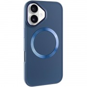 TPU чехол Bonbon Metal Style with MagSafe для Apple iPhone 16 Plus (6.7") Синий / Cosmos Blue