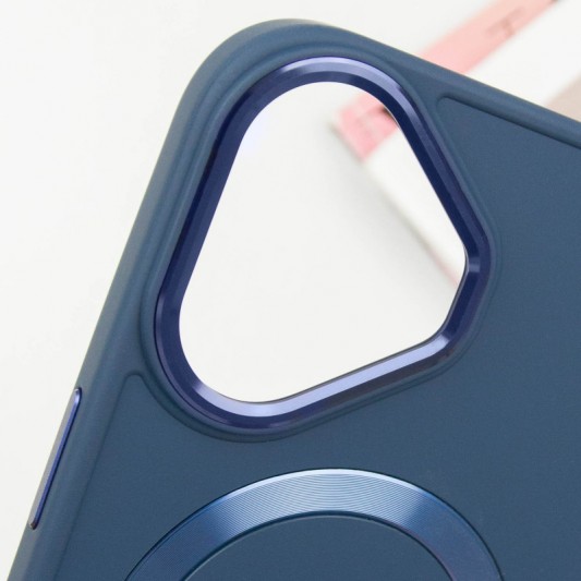 TPU чехол Bonbon Metal Style with MagSafe для Apple iPhone 16 Plus (6.7") Синий / Cosmos Blue - изображение 2
