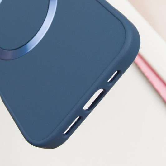 TPU чехол Bonbon Metal Style with MagSafe для Apple iPhone 16 Plus (6.7") Синий / Cosmos Blue - изображение 4
